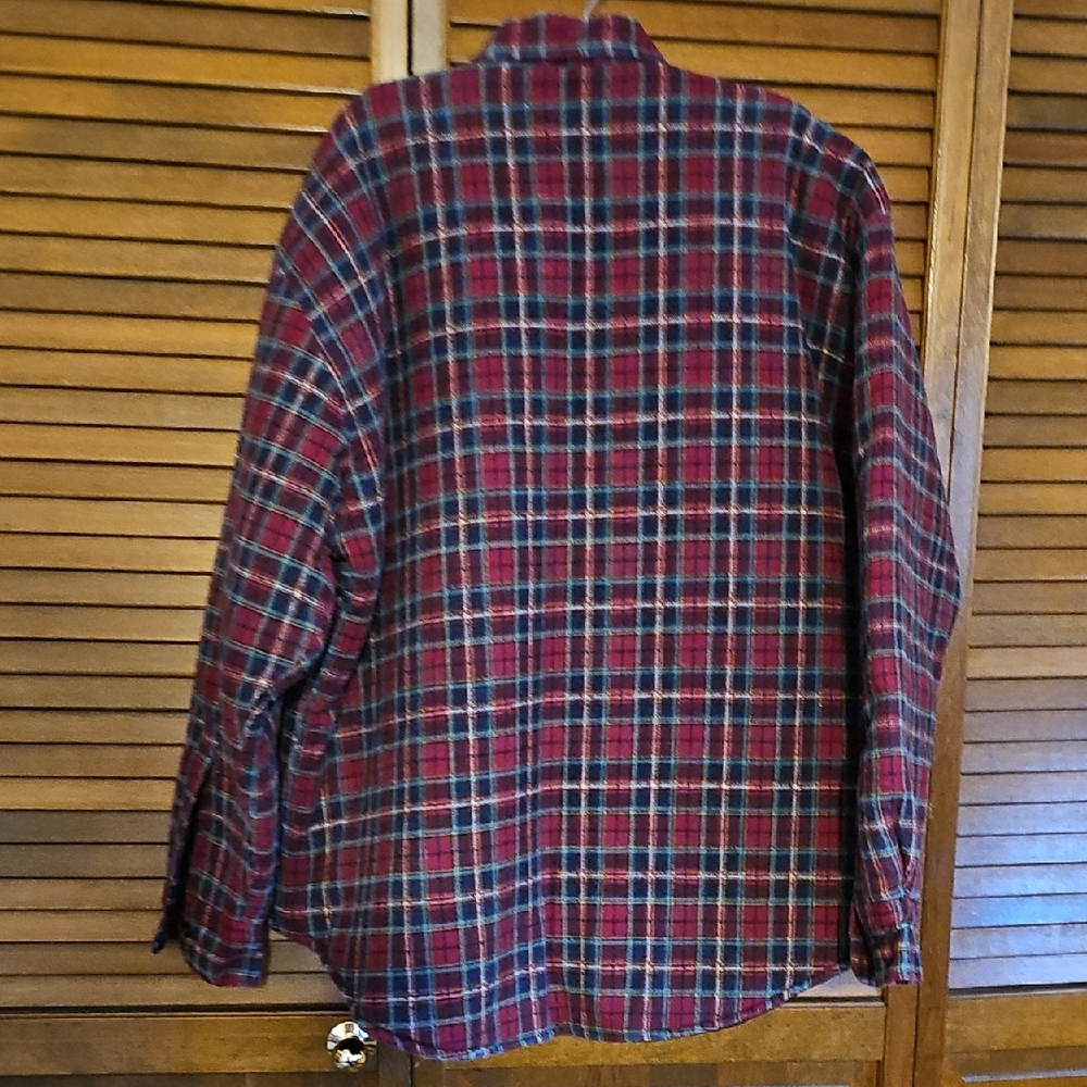 Vintage Wilderness Men's Plaid insulated Flannel Shirt button down comfy warm - Picture 8 of 16